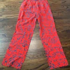 RACHEL Rachel Roy Red Floral-Print Wide-Leg Trousers